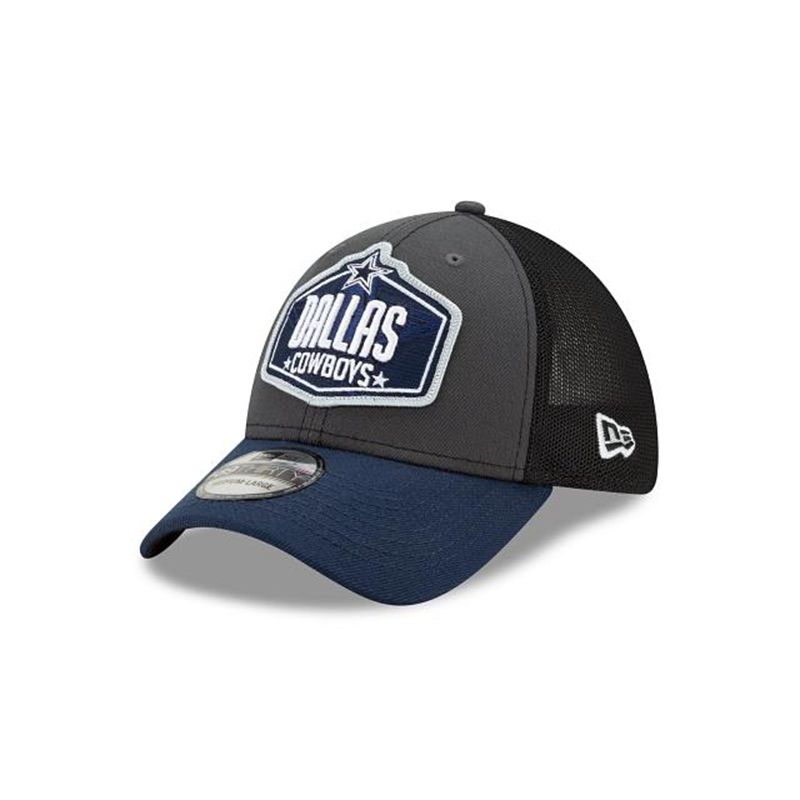 NFL Dallas Cowboys Draft 39Thirty Stretch Fit (PXN4754) - Grey New Era Caps